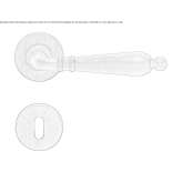 Klamka mosiężna w klasycznym stylu na rozecie z zamkiem Rokytne