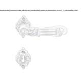 Chrome-plated brass door handle on a rosette with a lock Paks