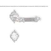 Chrome-plated brass door handle on a rosette with a lock Wieda