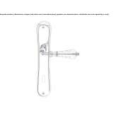Chrome-plated brass door handle with Swarovski® crystals on the back plate Lindau