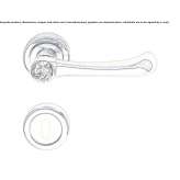 Chrome-plated brass door handle with pink Swarovski® crystals and lock Szikszo