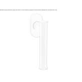Brass window handle on a rosette Valiug