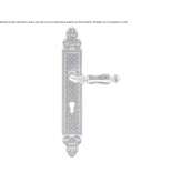 Chrome-plated brass door handle on the back plate Masate