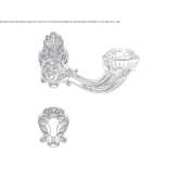 Klamka mosiężna w stylu Ludwika XIV z kryształami Swarovski® z zamkiem Drazice