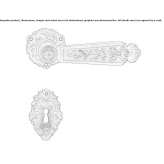 Chrome-plated brass door handle on a rosette with a lock Miren