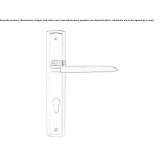 Chrome-plated brass door handle on the back plate Groslay