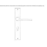 Chrome-plated brass door handle on the back plate Bougival