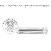 Brass door handle on a rosette Lamlash