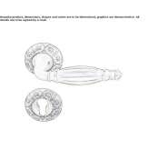 Brass handle on a rosette with a lock Canaris