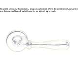Brass door handle on a rosette Curgy