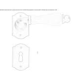 Iron handle on a rosette with a lock Couzeix