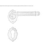 Iron handle on a rosette with a lock Vinebre