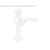 Wrought iron door handle on backplate Gunja