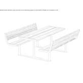 Rectangular wooden picnic table with integrated benches Witterda
