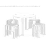 Round table for public areas with integrated seats Gianico