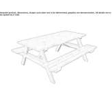 Wooden picnic table with space for disabled people Korb