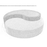 Round concrete bench with integrated flowerpot Melykut