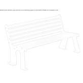 Bench with backrest made of powder-coated steel Brzuze