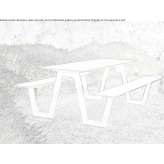 Steel picnic table with integrated benches Mirto