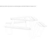 Powder-coated steel picnic table with integrated benches Rosoman