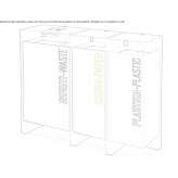 Galvanized steel waste bin with lid for sorting waste Warnes