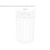 Galvanized steel waste bin with ashtray Mseno