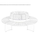 Round sectional bench made of steel and wood Coolamon