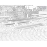 Steel picnic table with integrated benches Oguz