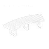 Round modular bench without backrest Graenna