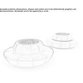 Round bench with integrated plant pot with backrest Camarasu