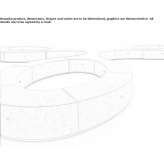 Sectional bench, curved, without backrest, made of natural stone Mulgrave