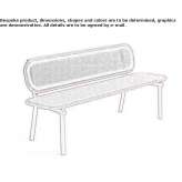 Galvanized steel bench with backrest Pacucha