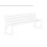 Aluminum bench with backrest Alamar