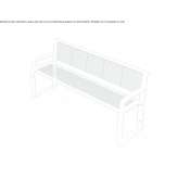 Steel bench with armrests and backrest Yanas