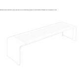 Aluminum and wood bench without backrest Chemnitz