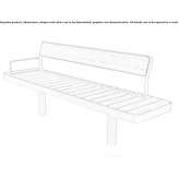 Contemporary style steel and wood bench, backless, with armrests and backrest Quichuay