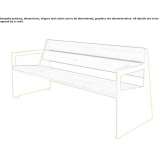 Steel and wood bench with armrests Ilba