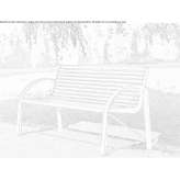 Stainless steel and PET bench with armrests Cacica