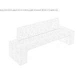 Reconstructed stone bench with backrest Langsur