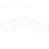 Contemporary style Modular Corten™ bench without backrest Wendron