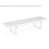 A bench made of steel and wood without a backrest Quichuay