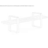 Wooden bench without backrest with armrests Marcaria