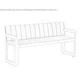 Steel and wood bench with backrest Satsuma