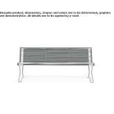 Steel bench with backrest Troitsk