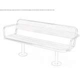 Steel and wood bench with backrest Jedburgh