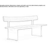 A wooden bench with a backrest in a modern style Venoy