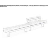 Modular sectional bench made of steel and wood Firmat