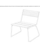 Garden chair made of steel and wood Lamastre