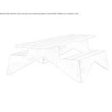 Rectangular wooden picnic table with integrated seats Topia