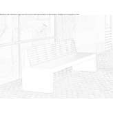 Stainless steel and PET bench with backrest Cacica